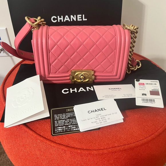 Authentic Chanel small boy bag Pink - Picture 2 of 11